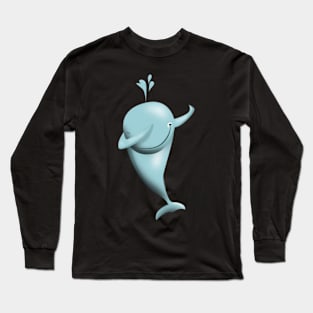 Dabbing Shirt Funny Dabbing Cute Whale T Shirt Long Sleeve T-Shirt